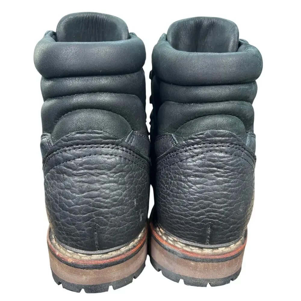Han Wag Men’s Tashi Black Leather Hiking Trail Boot Size US 8.5